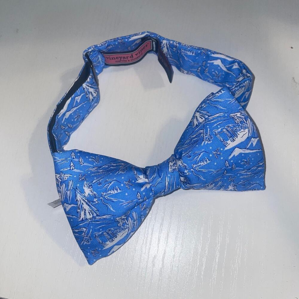 Vineyard Vines Boys Atlantic Blue Winter Silk Bow Tie (0049)